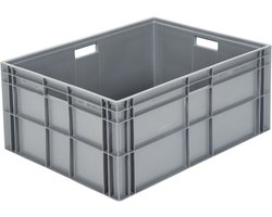 Euronorm stapelbak - Povag - 800x600 mm - 340 mm hoog - Grijs - Kunststof palletbox - MKP.501.01