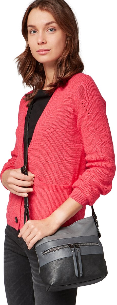 Tom Tailor - TTELLEN M schoudertas met kleurblokjes - Maat ONESIZE - schwarz / black
