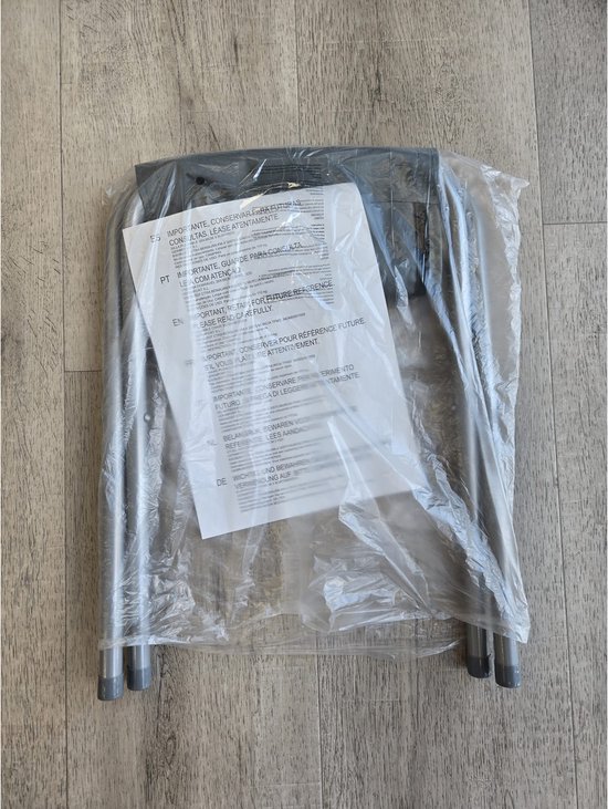 Gerimport Opvouwbare stoel - grijs - kunststof/metaal - 35 x 38 cm - klapstoel camping van Gerimport — afbeelding 3