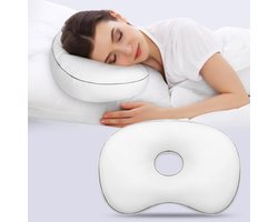 Ibenzoa® Orthopedisch Zijslaper Kussen met Oorgat voor Comfort en Pijnverlichting