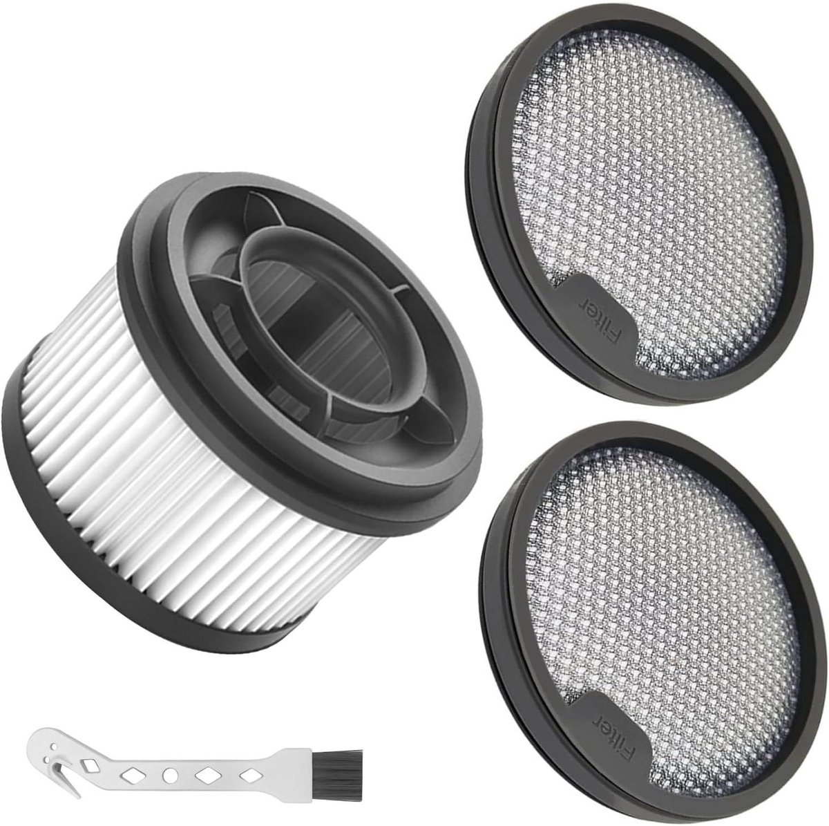 Allecto Plus - Hepa Voorfilter Stofzuiger Dreame Z10 Station/T10/T20/T30/R10/R10 Pro/R20/R20 Pro Xiaomi G9/G10/G10Plus/G9Plus - 3 HEPA-filters 1 Reinigingsborstel. Seachwoorden: stofzuiger, wasbare reserveonderdelen.