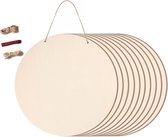Belle Vous 4 Pak Onbewerkt Rond Houten Cirkels - 10 cm - 20 mm Dik Natuurlijk Ronde Uitsnede Schijven - DIY Hobby Projecten, Kerstdecoraties, Pyrografie & Deurhanger Plakkaat