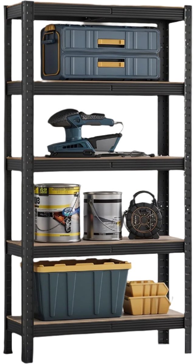 Zware plank - kelderplank - magazijnplank - stalen frame - 150 cm x 75 cm x 30 cm - maxgewicht 80 kg