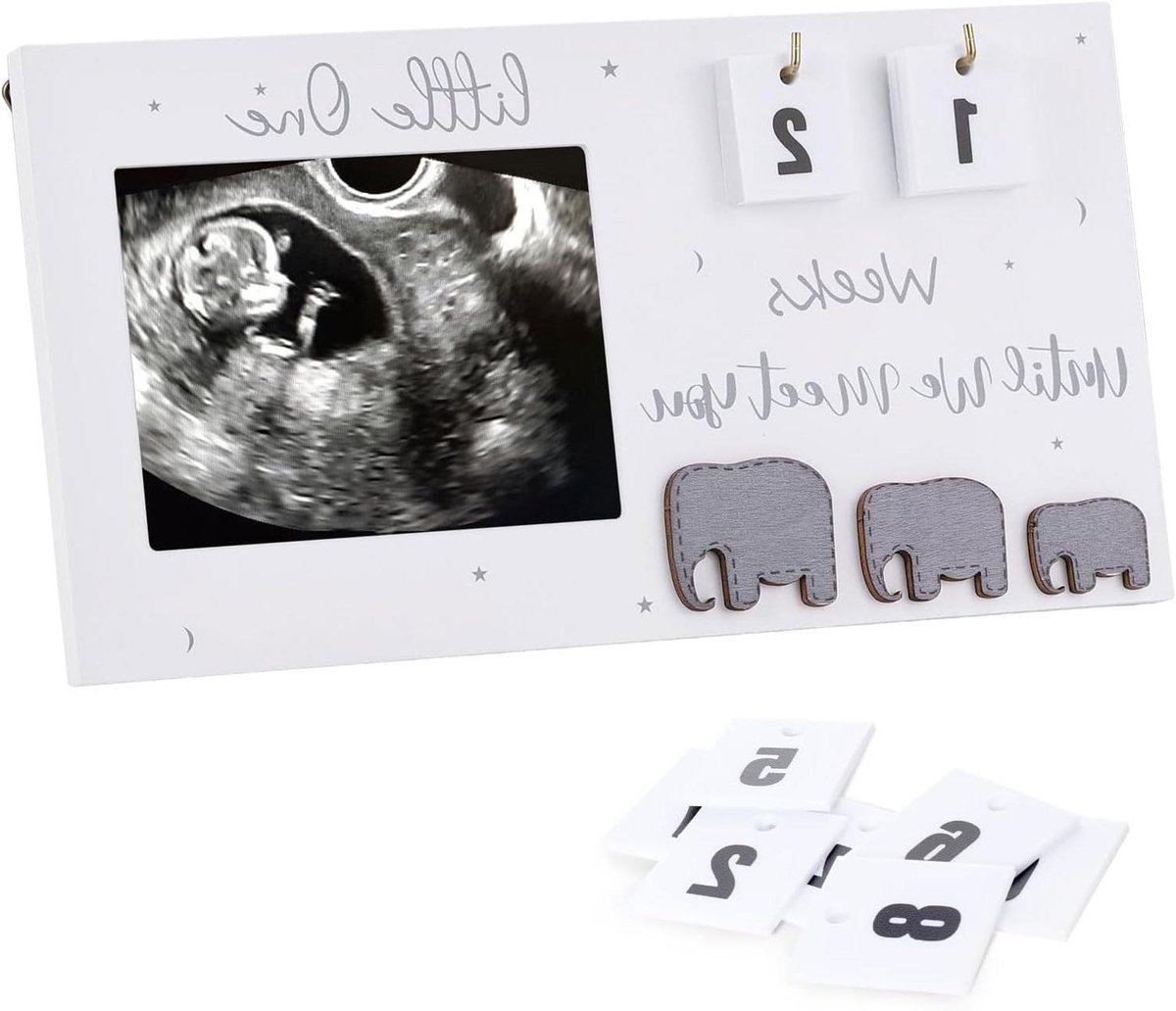 Allecto Plus - Houten Fotolijstje 22 x 12 cm voor Baby Echo Foto's en Aankondigingen - Ultrageluid Baby Echo Foto Lijstje- Baby Eerste Echo Foto Lijstje.