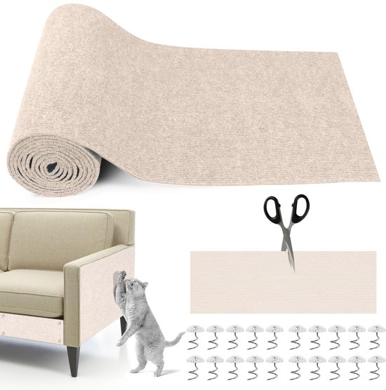 Krabplank, zelfklevend, 5 stuks, kattenkrabmat, krasbescherming bank, krabmatten, kattenkrabplank, kattenkrabplank (30 x 60 cm, kaki Krabplank, zelfklevend, 5 stuks, kattenkrabmat, krasbescherming bank, krabmatten, kattenkrabplank, kattenkrabplank (30 x 60 cm, kaki