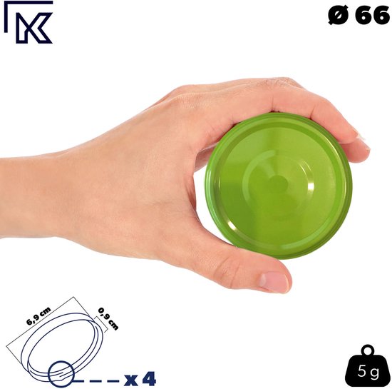 KADAX Schroefdeksel fi66 mm, reservedekselset van metaal, inmaakdeksel geschikt voor 200 ml en 315 ml potten, twist-off-deksel met 4 vergrendeltanden, deksel (100 stuks, roze gestippeld