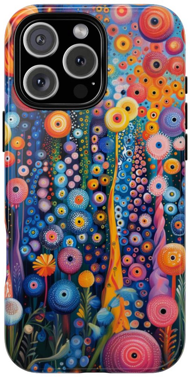 Levendig Abstract Bloemenpatroon – Telefoonhoesje Geschikt voor iPhone 16 Pro Max