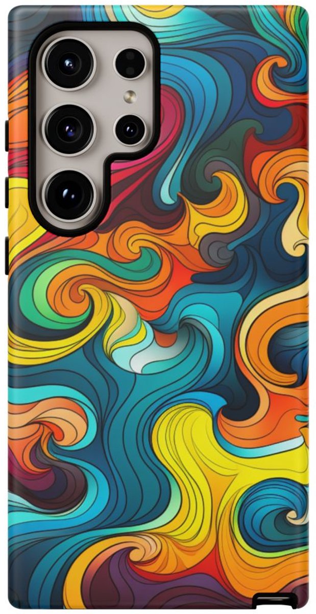 Vrolijke Abstracte Kleurenwervels – Telefoonhoesje Geschikt voor Galaxy S24 Ultra