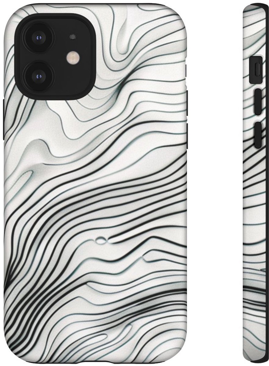 Minimalistische Topografische Lijnen – Telefoonhoesje Geschikt voor iPhone 12