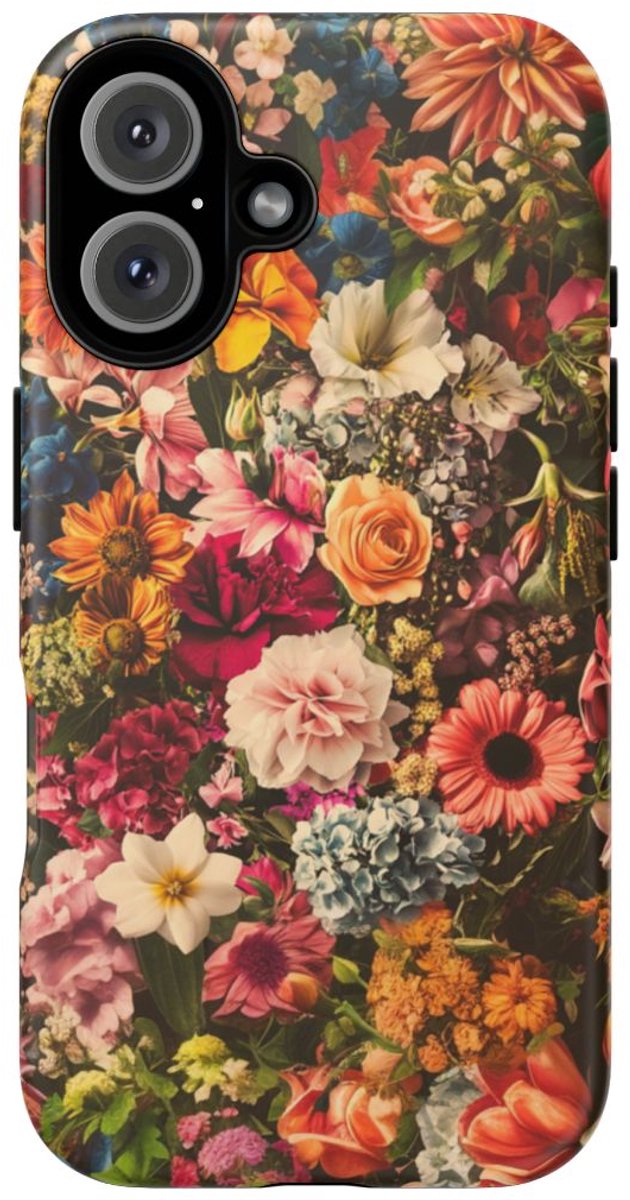 Kleurrijk Bloemenpatroon – Telefoonhoesje Geschikt voor iPhone 16