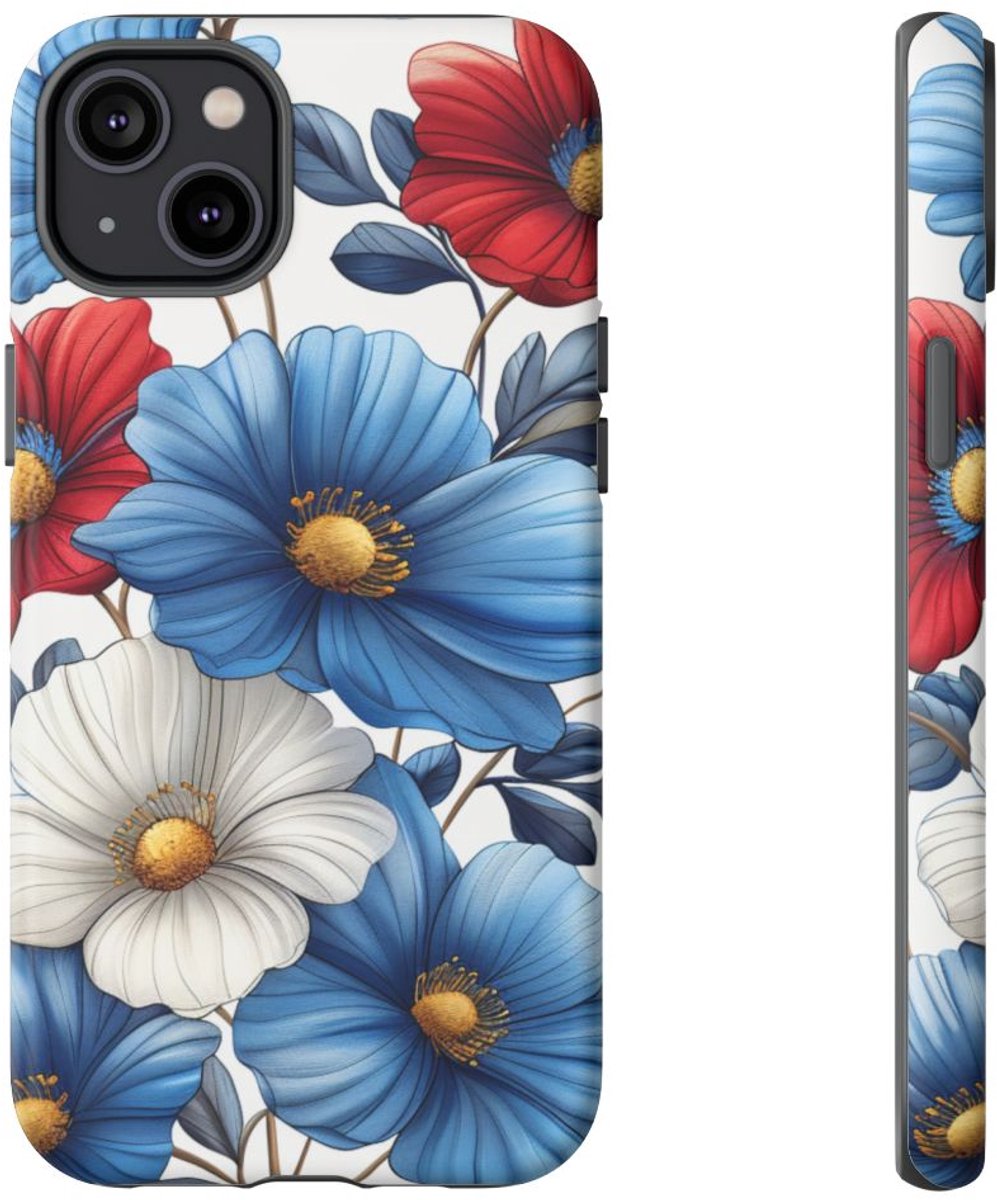 Bloemenpatroon in Mat Design – Telefoonhoesje Geschikt voor iPhone 14 Plus