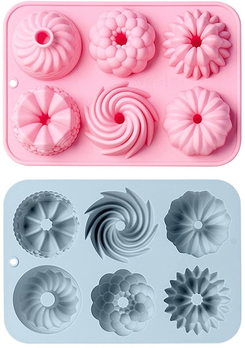 Mini Bundt Cups - Siliconen bakvorm - Set van 6 - Hittebestendig