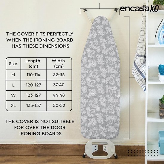 Smart&Gentle Tijdbesparende Strijkplank Hoes Grijs M – Hitte & Stoom reflecterend - 100% Katoenen bovenlaag ÖKO-Tex getest tegen schadelijke stoffen – 3 klemmen voor perfecte fit – 115x35cm Smart&Gentle Tijdbesparende Strijkplank Hoes Grijs M – Hitte & Stoom reflecterend - 100% Katoenen bovenlaag ÖKO-Tex getest tegen schadelijke stoffen – 3 klemmen voor perfecte fit – 115x35cm