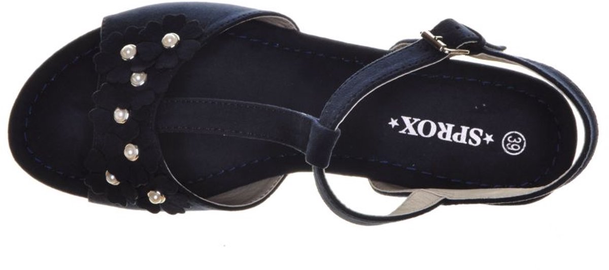Blauwe Sandalen Koorden Sleehak maat 40
