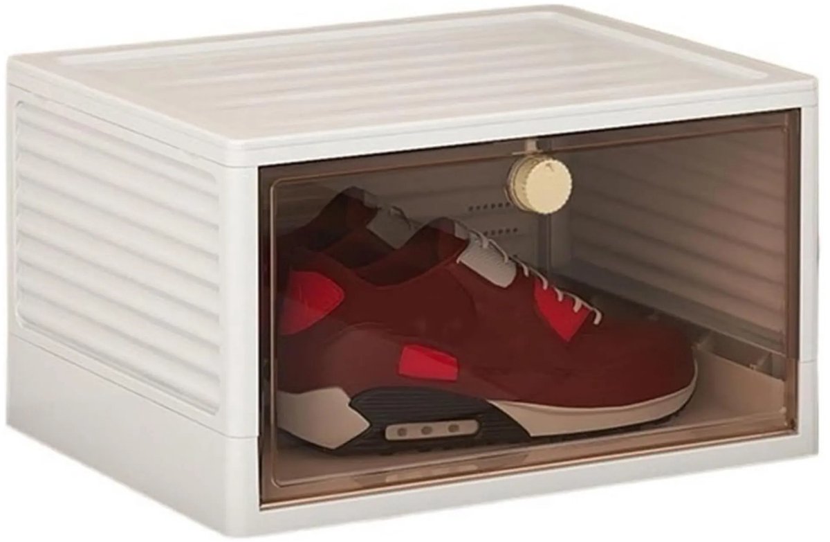 Home & Marker - Opbergbox Met Deksel - Opbergkast - Kunststof Kast - Wit - (36x21x28cm) - ORGABOX