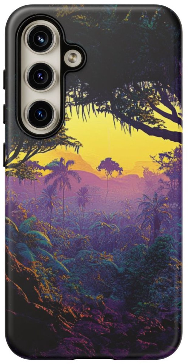 Sprookjesachtige Junglezonsondergang – Telefoonhoesje Geschikt voor Galaxy S24