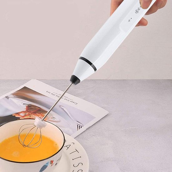Oplaadbare schuimmaker melkopschuimer - 3 snelheden elektrische koffiemixer - eierklopper mini-blender - huishoudelijk keukengerei voor thuis - café en restaurant - wit van Fonxay — afbeelding 2