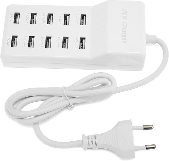 USB-laadstation 10-poorts Snellader - Snel Opladen - Automatische Detectietechnologie - Veiligheid Gegarandeerd - voor Meerdere Apparaten van Merkloos	 — afbeelding 4