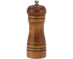Houten Pepermolen - Professioneel instelbare maalgraad met keramische maalkern - 14,3x5,5cm / 5,6x2,2in - Geschikt voor zout en peper thuisgebruik