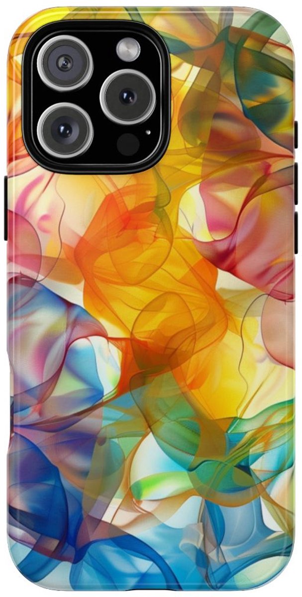 Kleurrijke Abstracte Vloeiende Vormen – Telefoonhoesje Geschikt voor iPhone 16 Pro Max