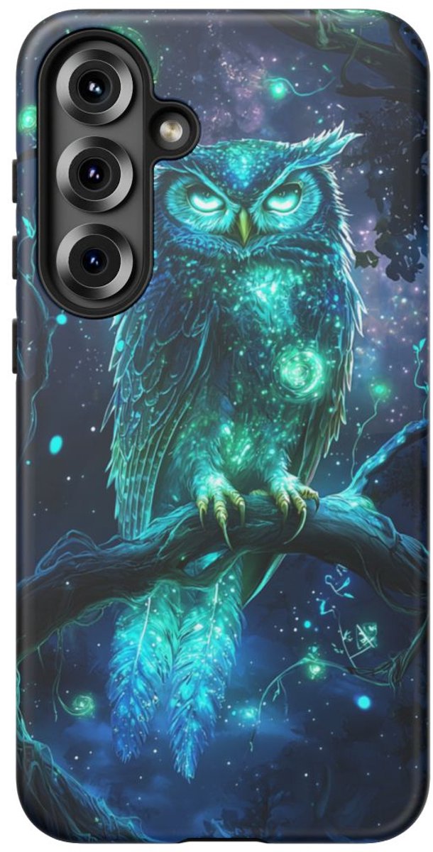 Majestueuze Uil met Gloeiende Accenten – Telefoonhoesje Geschikt voor Galaxy S25 Plus