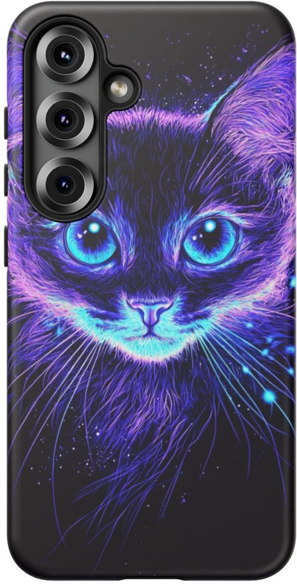 Lichtgevende Kattenkop – Telefoonhoesje Geschikt voor Galaxy S25