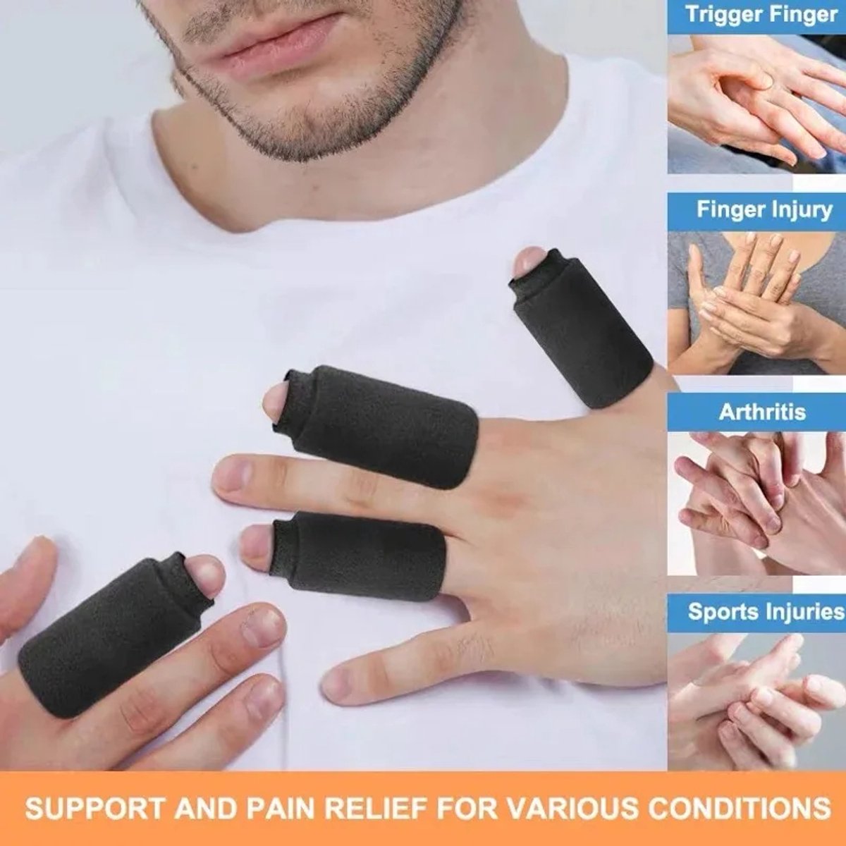 Koele Ijs Vingerhoes – Hydrogel Koude & Warme Compress voor Pijnverlichting | Herbruikbare Vinger Mouw tegen Zwelling, Blauwe Vingers, Blessures & Ontstekingen