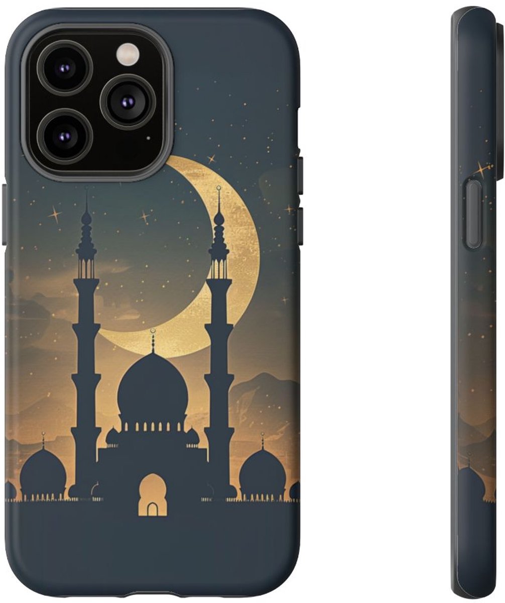 Sluier van de Halve Maan en Moskee – Telefoonhoesje Geschikt voor iPhone 14 Pro Max