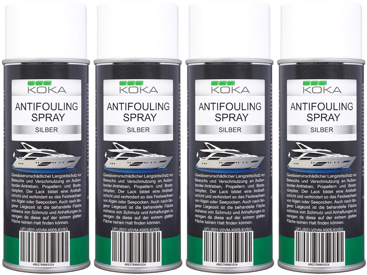4x Antifouling Spray Zilver