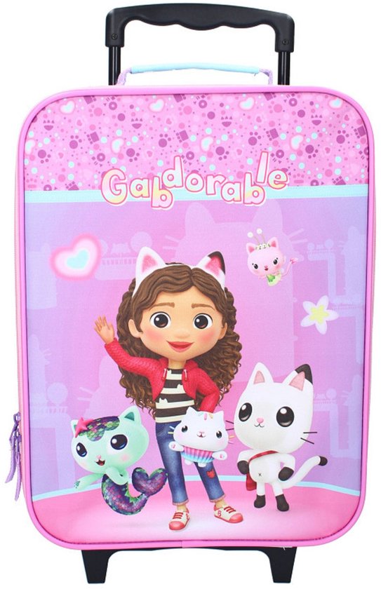Trolley Per La Scuola Gabby's Dollhouse Confetti Rosa Turchese 22 X 27 X 10 Cm 88994189 - 2
