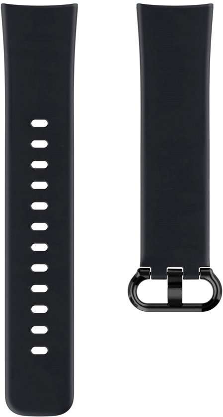 Deux bracelets de montre Fitbit noirs, l'un avec une boucle, l'autre avec des perforations.