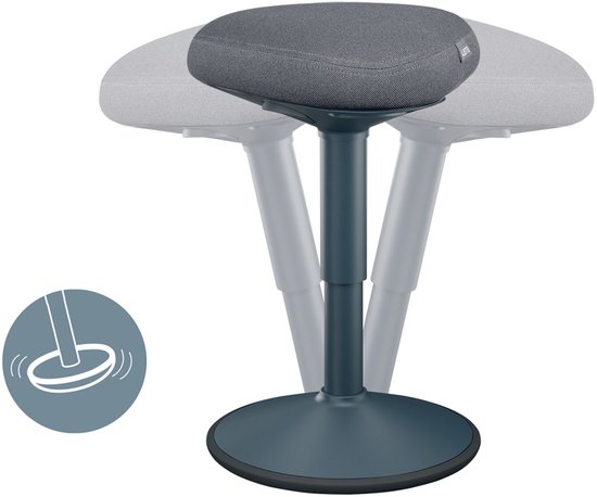 Leitz Ergo Active Zitkruk met Comfortzitting - Bureaukruk - Ergonomische Kruk - Donkergrijs