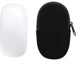 kwmobile Muisetui voor Apple Magic Mouse 1 / 2 Hoes - Etui voor Bluetooth-muis van robuust koord en neopreen - zwart.