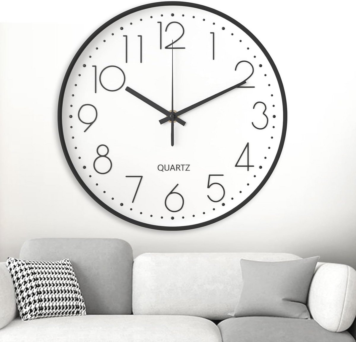 Wandklok van kwarts met moderne stijl