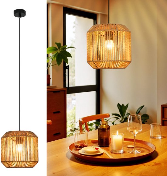 Hanglamp touw gevlochten? E27 fitting modern Bekijk hier