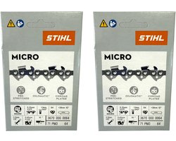 Stihl 2x 1/4" Picco Micro 3 (PM3) zaagketting 30 cm 1/4" P 1,1 mm 64 TG 2 stuks ( 2x 36700000064 )
