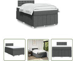 vidaXL Klikmechanisme - Dynamische Sleutel - Boxspring met matras stof donkergrijs 120x200 cm - Draaibare Kop - Inch-newton Schalen - Torque Wrench