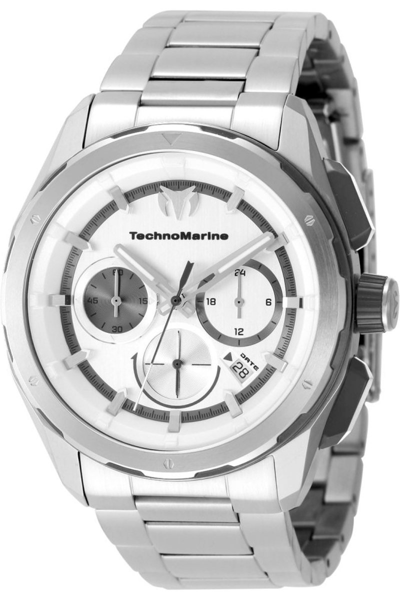 TechnoMarine OCEAN - NOMAD TM-318091 Heren Horloge - Waterdicht - Analoog - Quartz Uurwerk - Roestvrij Staal met zilveren Wijzerplaat - 43mm