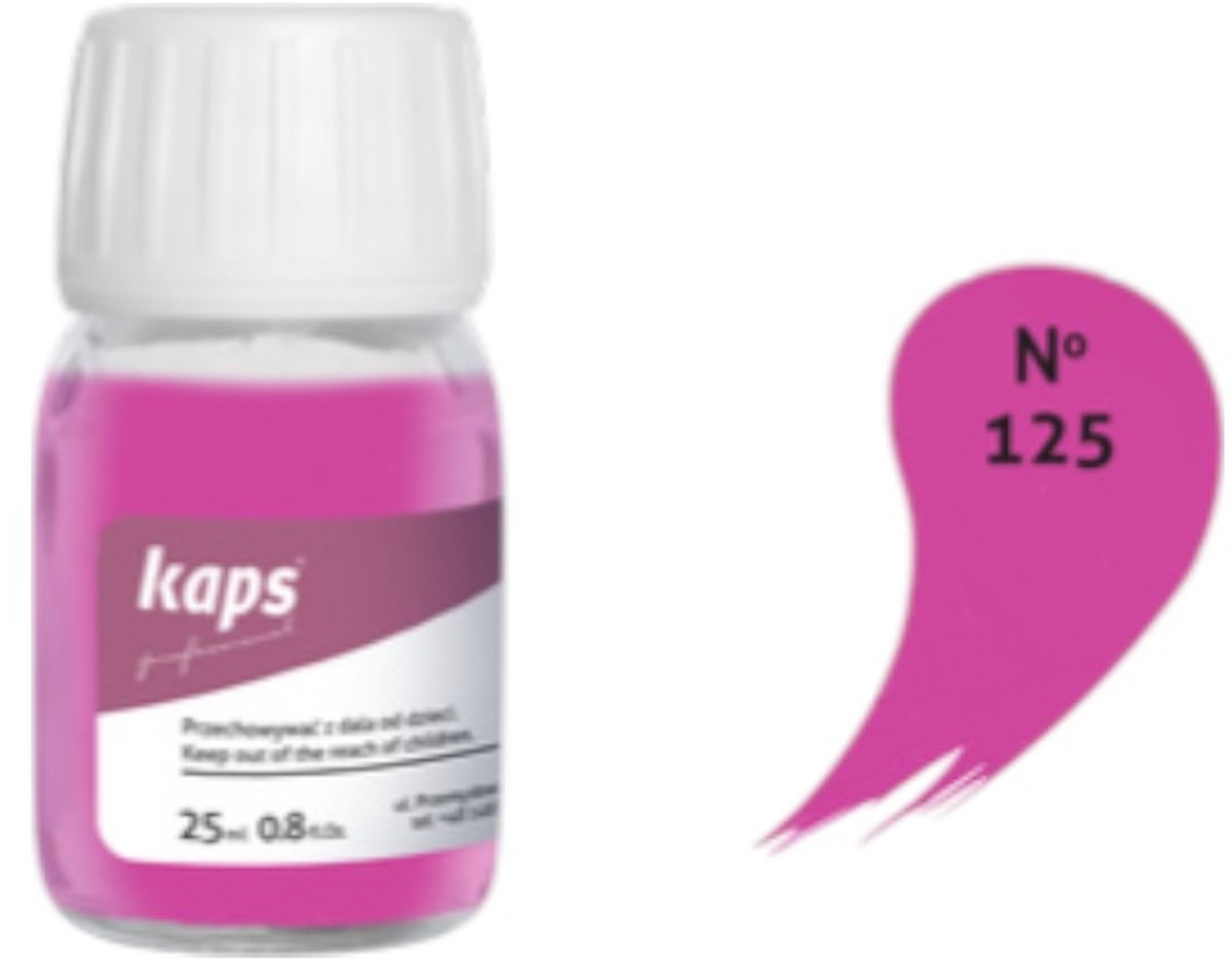 Kaps super color leer & kunstleer verf inc.cleaner - (125) Fuchsia - 25ml