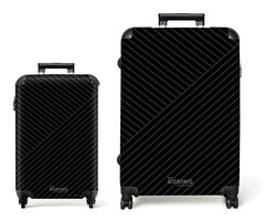 NoBoringSuitcases.com NoBoringSuitcases.com® - Kofferset 2 delig - Koffer lichtgewicht - Zwart met abstracte lijnen - Reiskoffer set met 4 wielen - Koffers met TSA slot