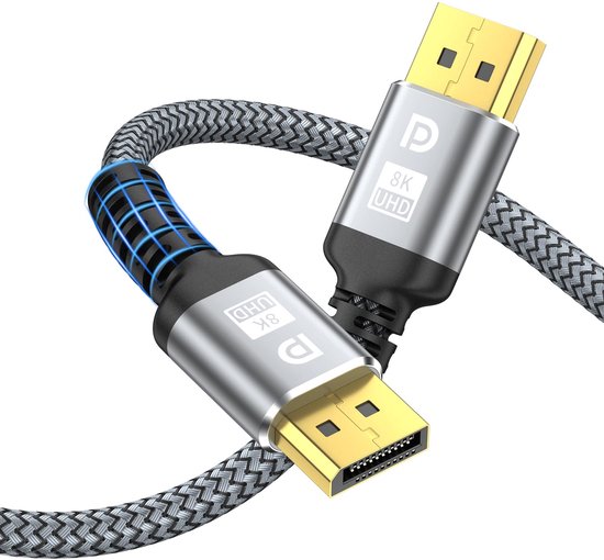 PremiumCord 8K DisplayPort 1.3/1.4-kabel M/M 2 m, DisplayPort naar DisplayPort, 32,4 Gbps, Video 8K @30Hz, 5K @60Hz, 4K @120Hz 2160p, HDCP 2.2, vergulde aansluitingen, zwart, kport5-02 PremiumCord 8K DisplayPort 1.3/1.4-kabel M/M 2 m, DisplayPort naar DisplayPort, 32,4 Gbps, Video 8K @30Hz, 5K @60Hz, 4K @120Hz 2160p, HDCP 2.2, vergulde aansluitingen, zwart, kport5-02