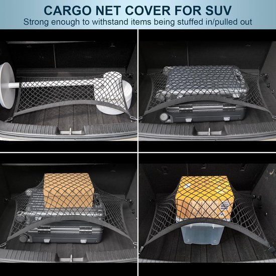 Sac Filet Élastique Rangement Coffre Voiture 60x25cm - Organisateur Universel Bagages