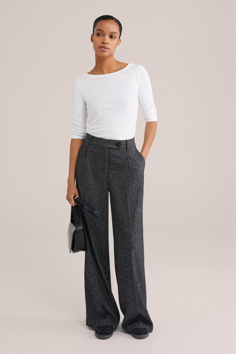 WE Fashion Dames T-shirt met driekwart mouwen