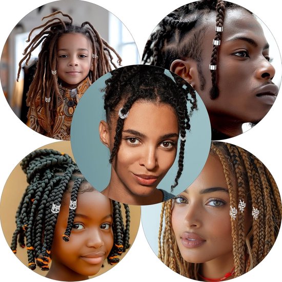 50pcs Dreadlocks Haar Sieraden - Verstelbare Metalen Kralen voor Festival - Dreadlock Accessoires van Merkloos	 — afbeelding 2