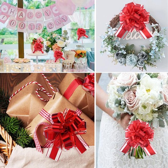 5 Pieces Gift Bow - Large Giant Bow for Car Decoration - Wedding - New Houses - Party Gift Bow Bags - Rood van Merkloos	 — afbeelding 5