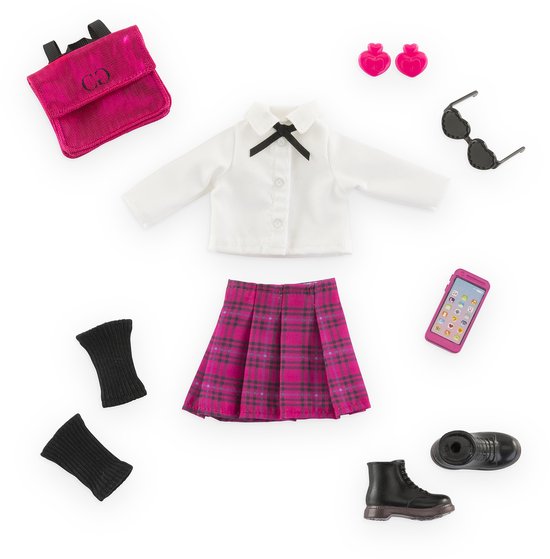 Corolle Girls Engelse student poppenkleren - mode accessoires set 28 cm. van Merkloos — afbeelding 2