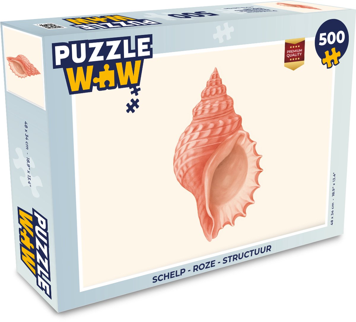 Puzzel Schelp - Roze - Structuur - Legpuzzel - Puzzel 500 stukjes