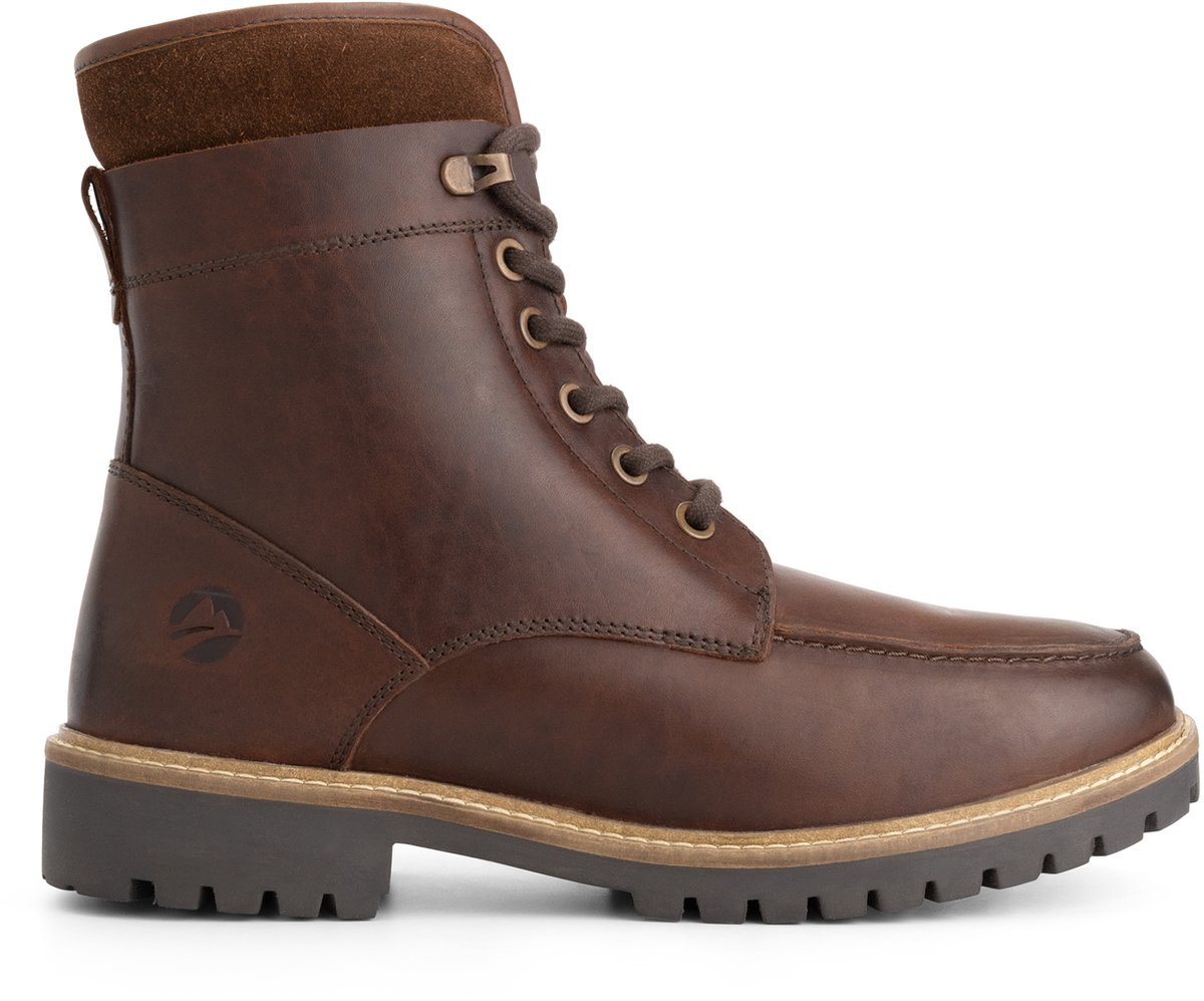 Travelin’ Langstrand Heren Veterboots Wolgevoerd Donkerbruin