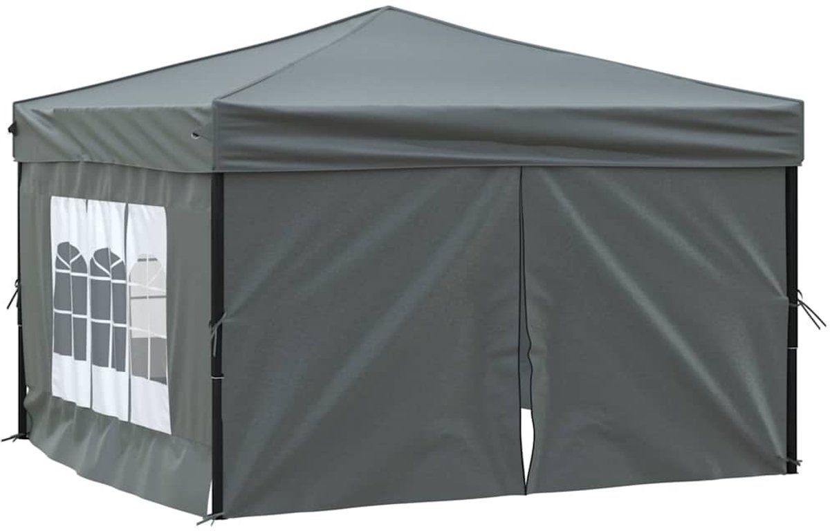 vidaXL Partytent inklapbaar met zijwanden 3x3 m antracietkleurig