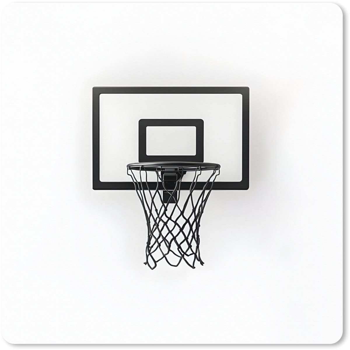 Muismat XXL 50x50 cm - Bureau onderlegger - Bureau mat Basketbalbord - Minimalistisch - Zwart - Bureaumat - Gaming mousepad xl - Bureaulegger groot - Computer deskmat